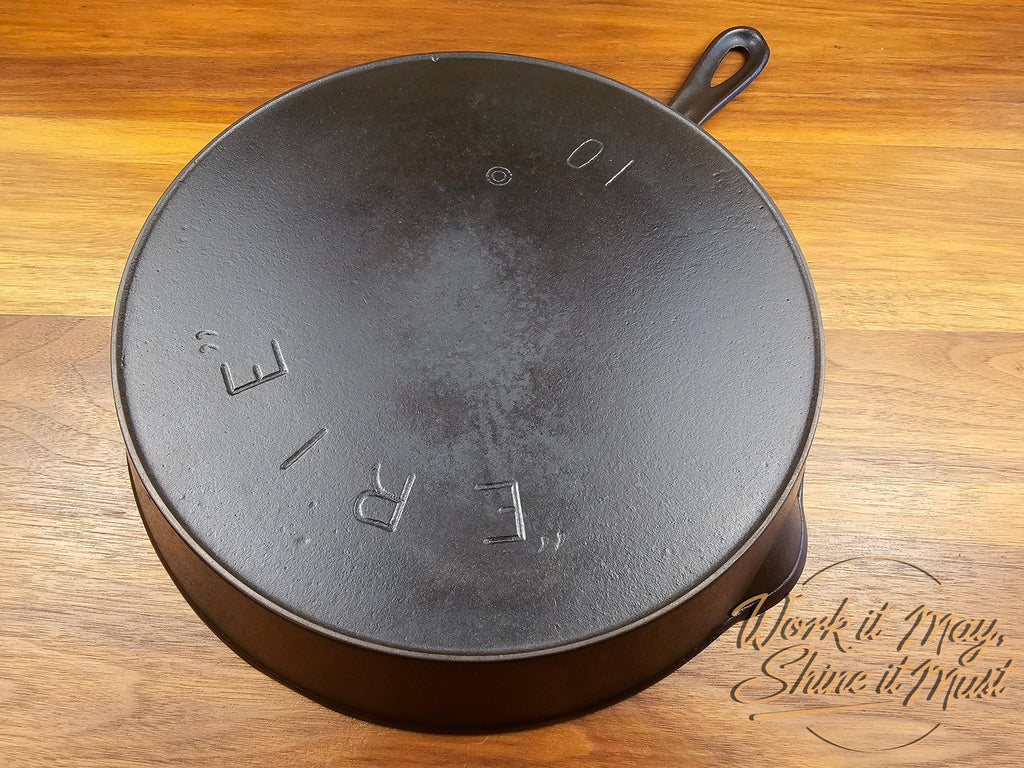 Erie #10 Vintage Restored Cast Iron Skillet 2nd Series Bullseye Makers Mark (Pre-Griswold)