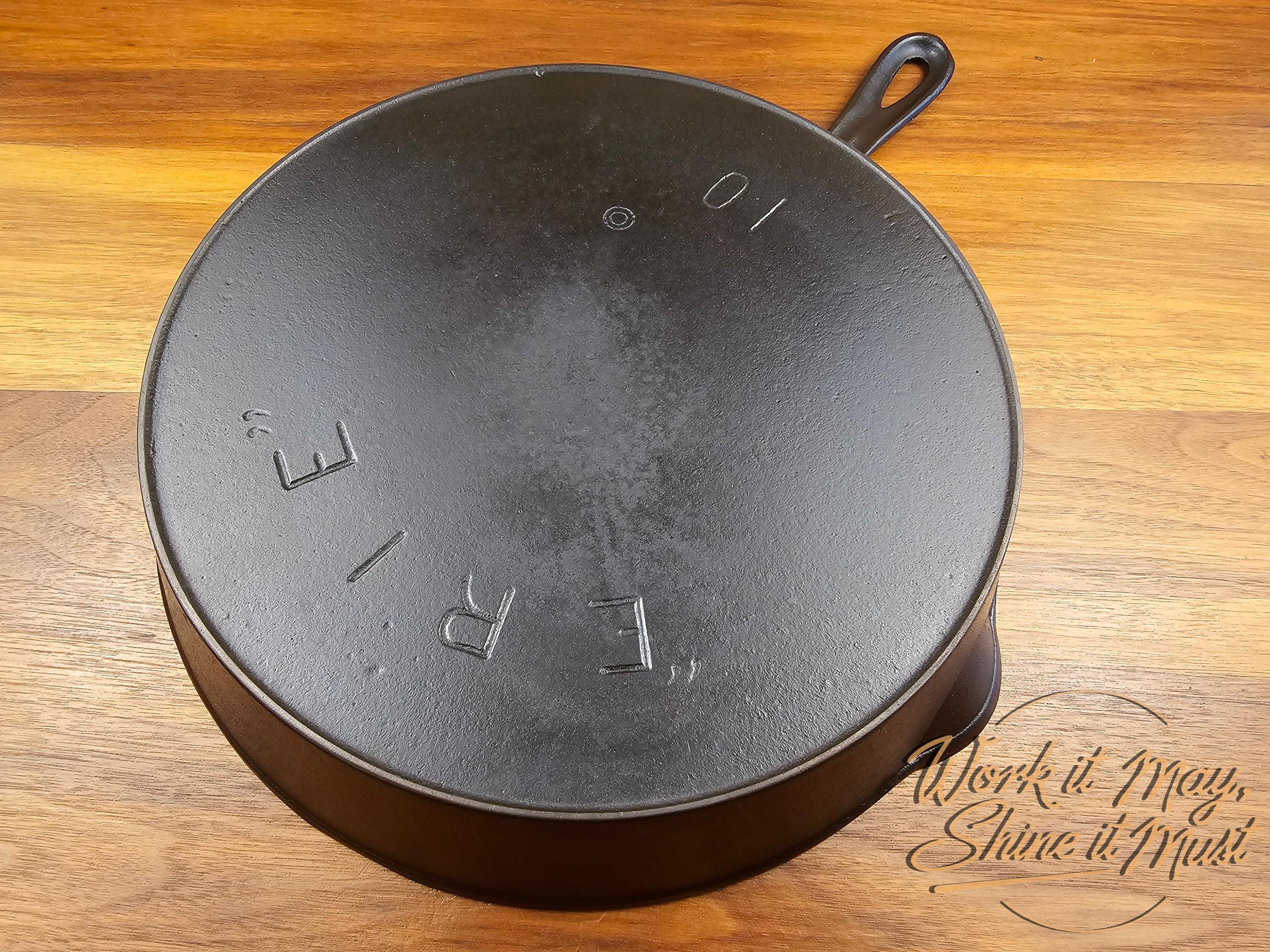 Erie #10 Vintage Restored Cast Iron Skillet 2nd Series Bullseye Makers Mark (Pre-Griswold)