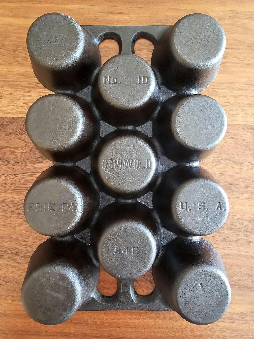 Griswold Popover / Muffin Pan - #10 (948) - Restored Cast Iron
