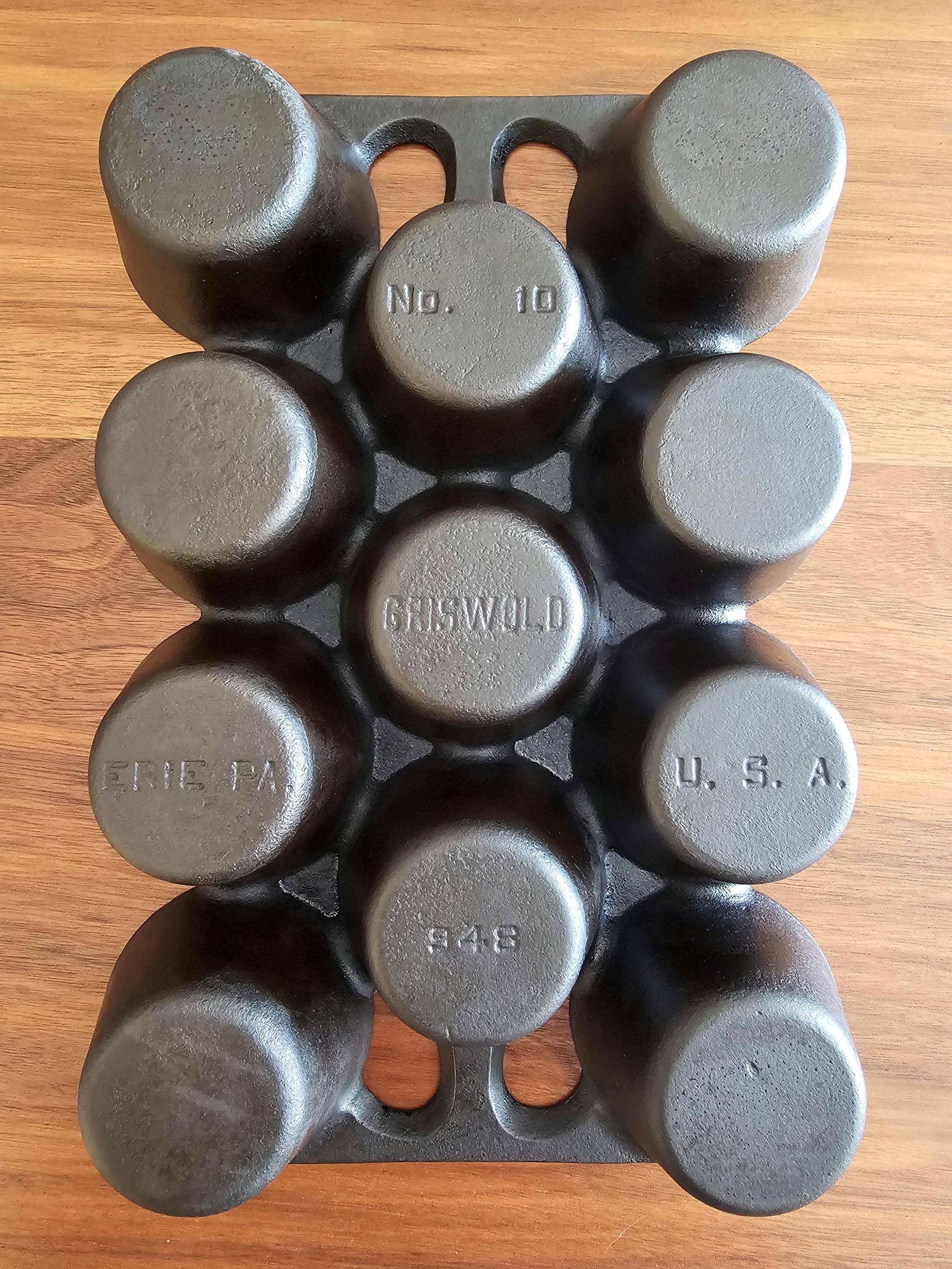Griswold Popover / Muffin Pan - #10 (948) - Restored Cast Iron