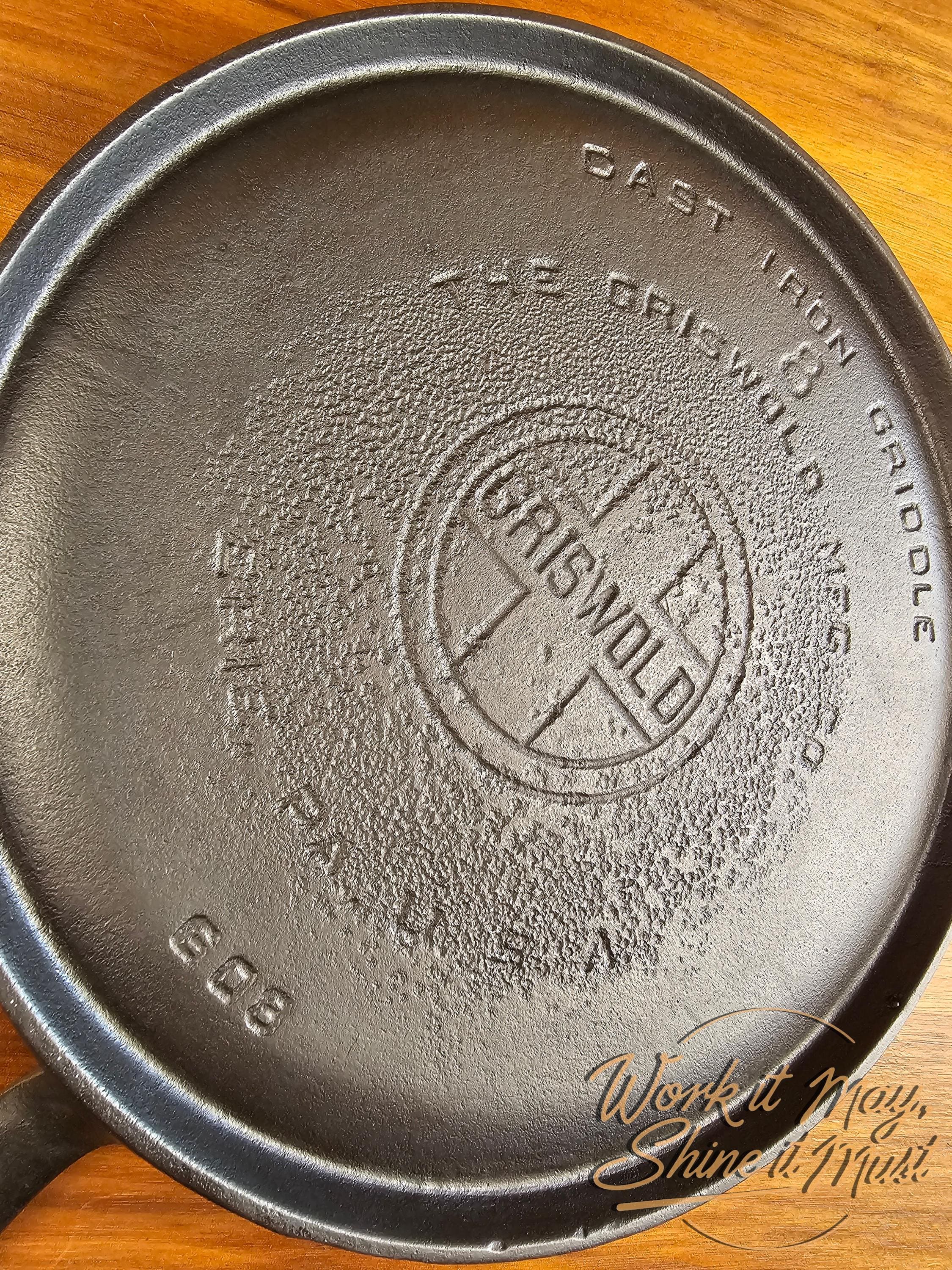 Griswold #8 Vintage Restored Cast Iron Griddle - Large Block Logo 608