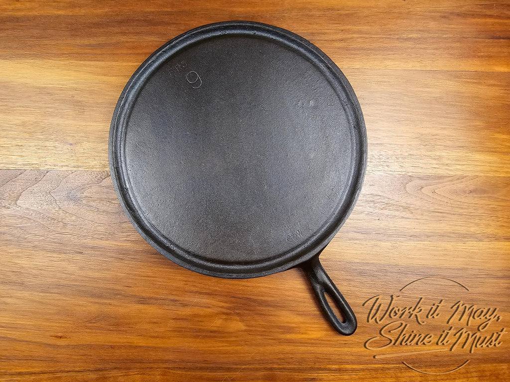 Lodge #9 Vintage Restored Cast Iron Griddle "MBO"