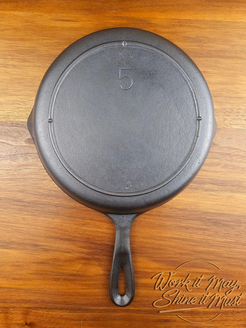 Lodge #5 Vintage Restored Cast Iron Skillet - 3-Notch
