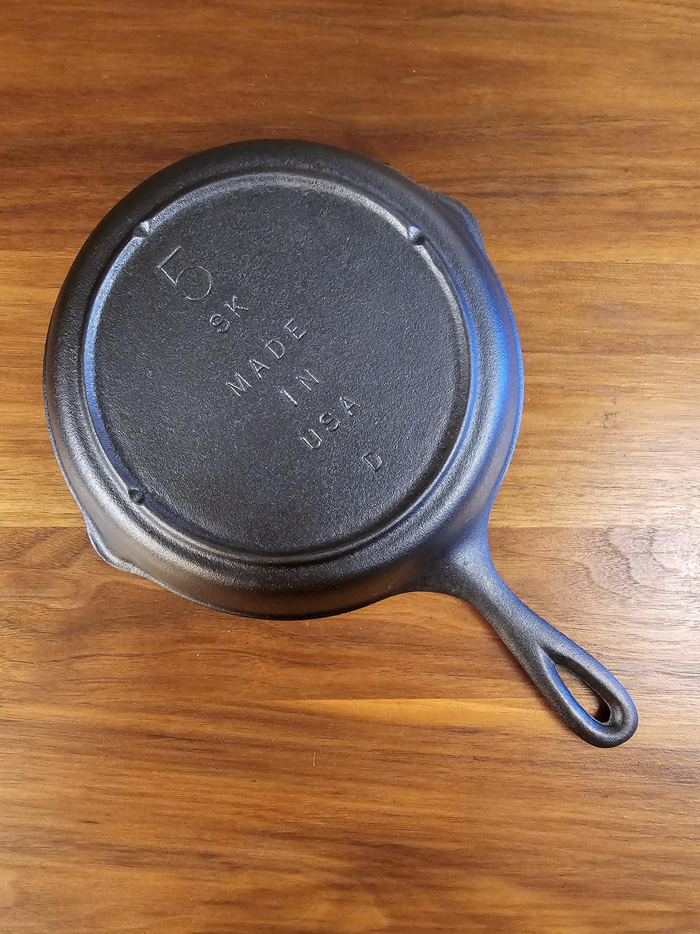Lodge #5 Vintage Restored Cast Iron Skillet - 5SK Made In USA (D)