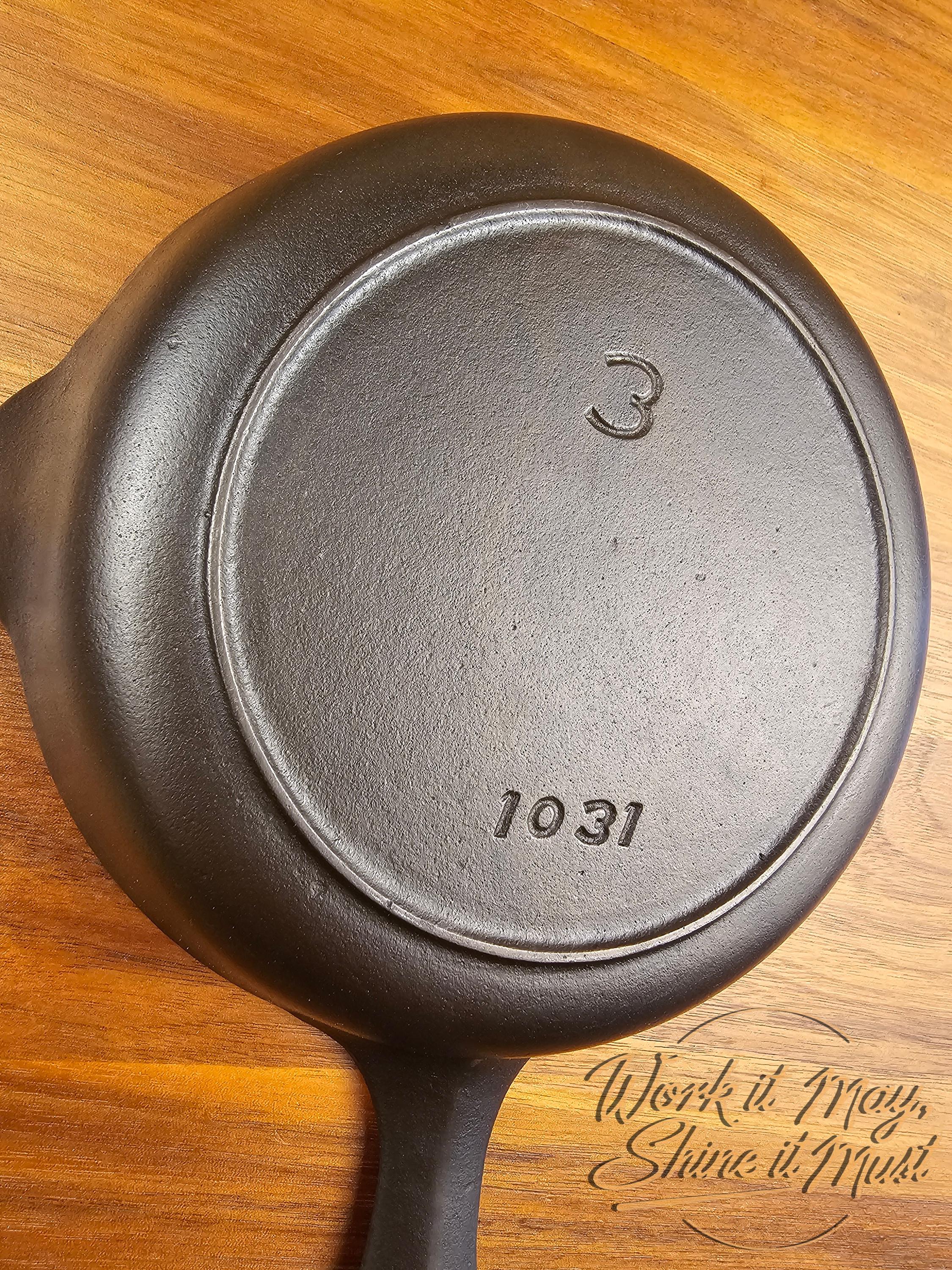 Griswold #3 Vintage Restored Cast Iron Skillet 1031 Iron Mountain Series
