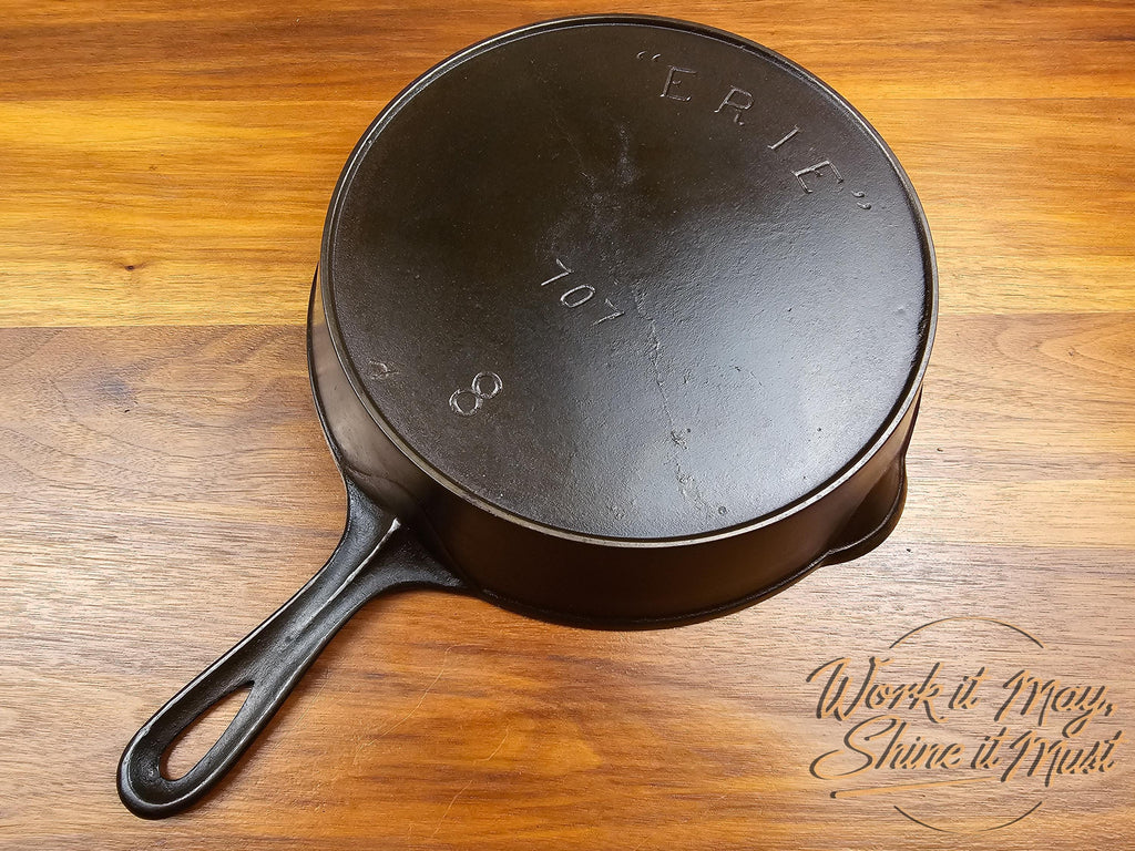 Erie #8 Vintage Restored Cast Iron Skillet - 3rd Series 707 - Pre-Griswold