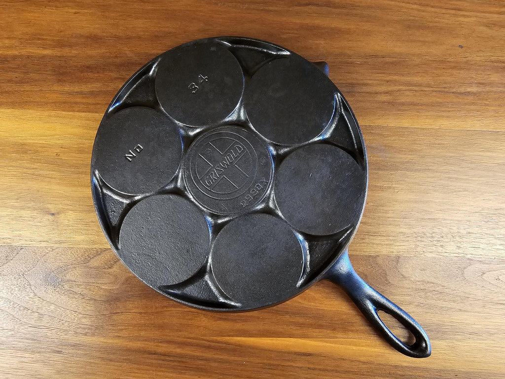 Griswold #34 Vintage Restored Cast Iron Plett Pan - Slant Logo 2980X (Chipped)