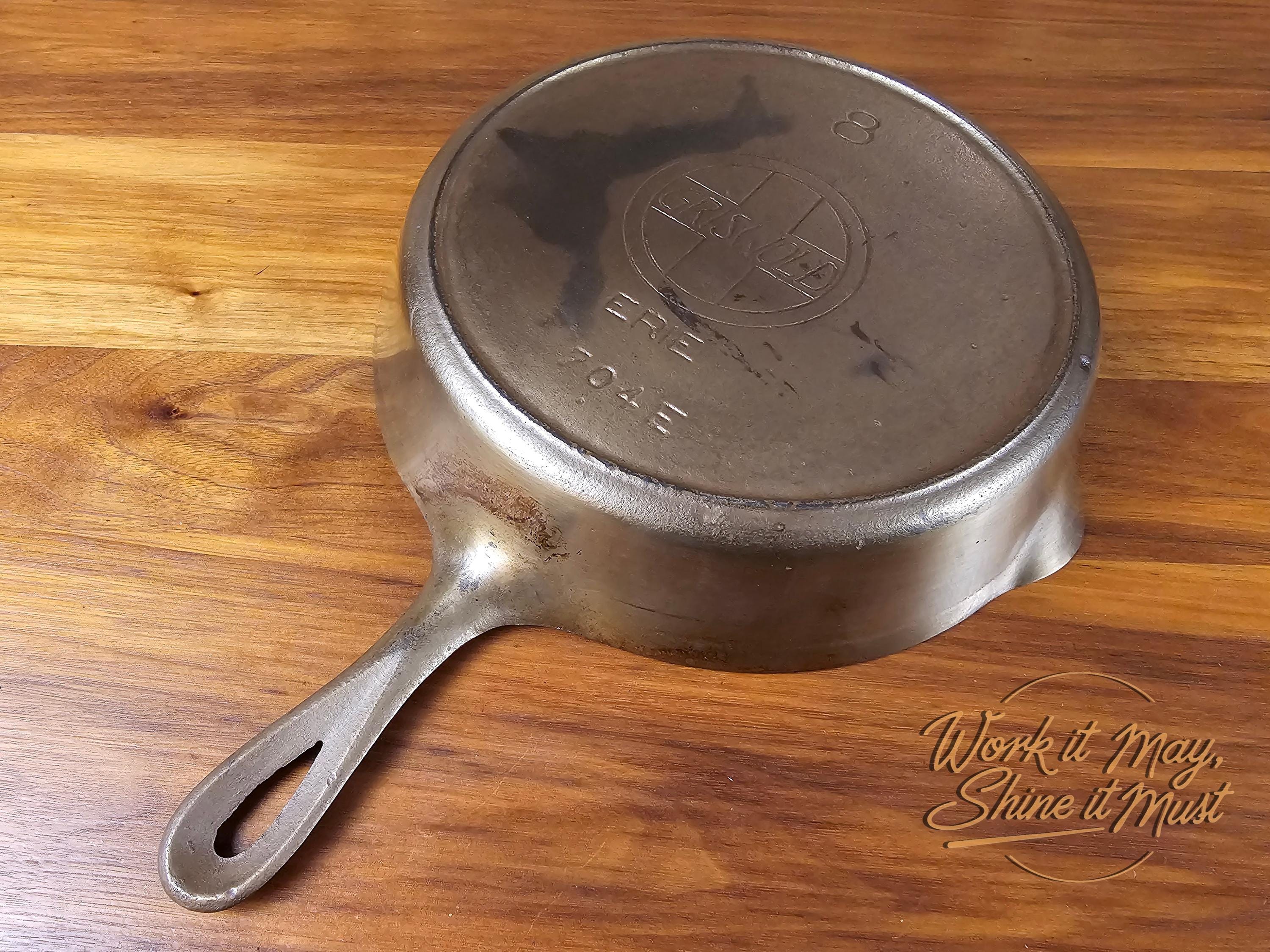 Griswold #8 Vintage Restored Nickel Plated Skillet - Slant Logo 704E - No EPU