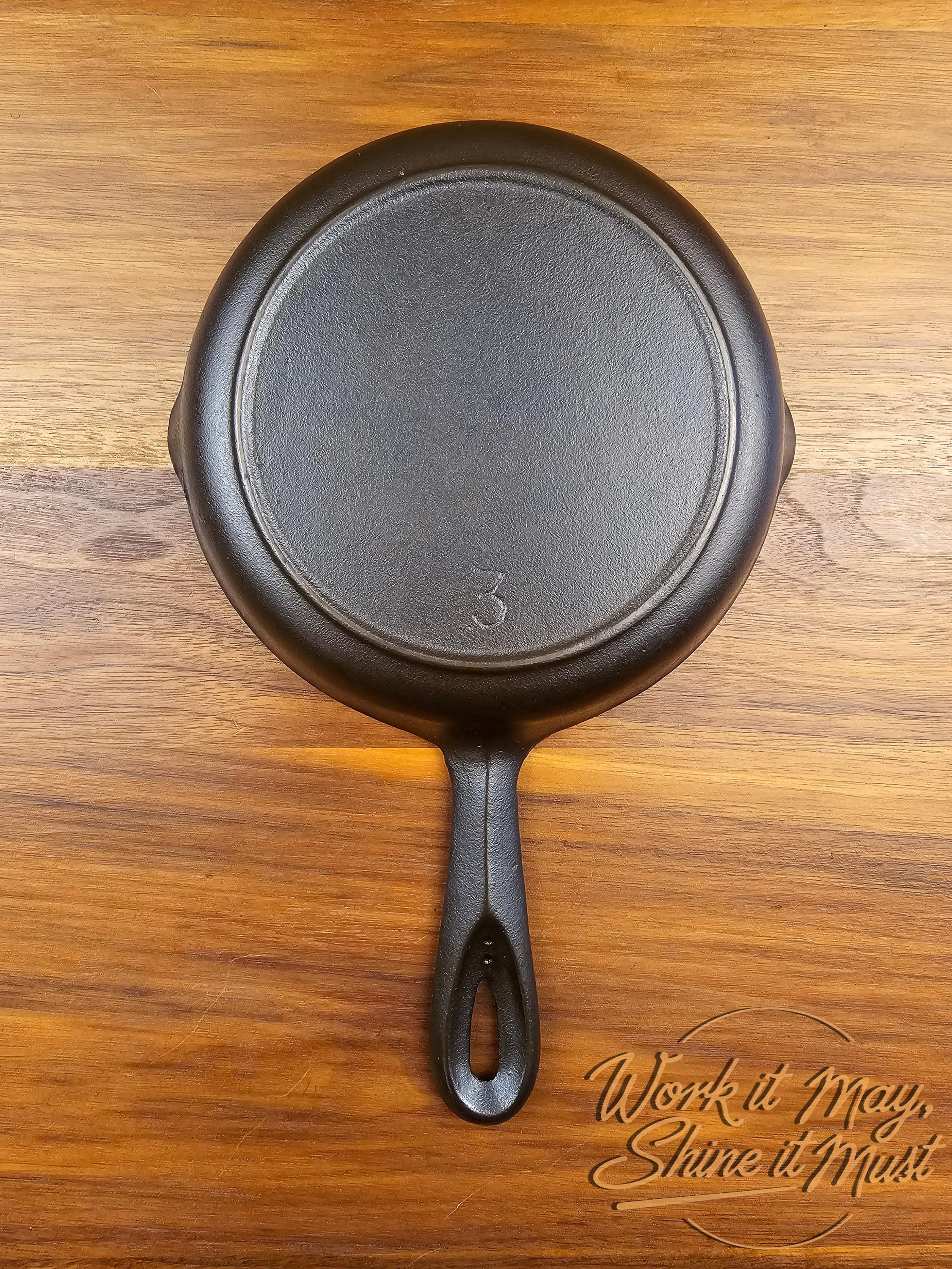 Birmingham Stove & Range (BSR) #3 Vintage Restored Cast Iron Skillet Red Mountain Series