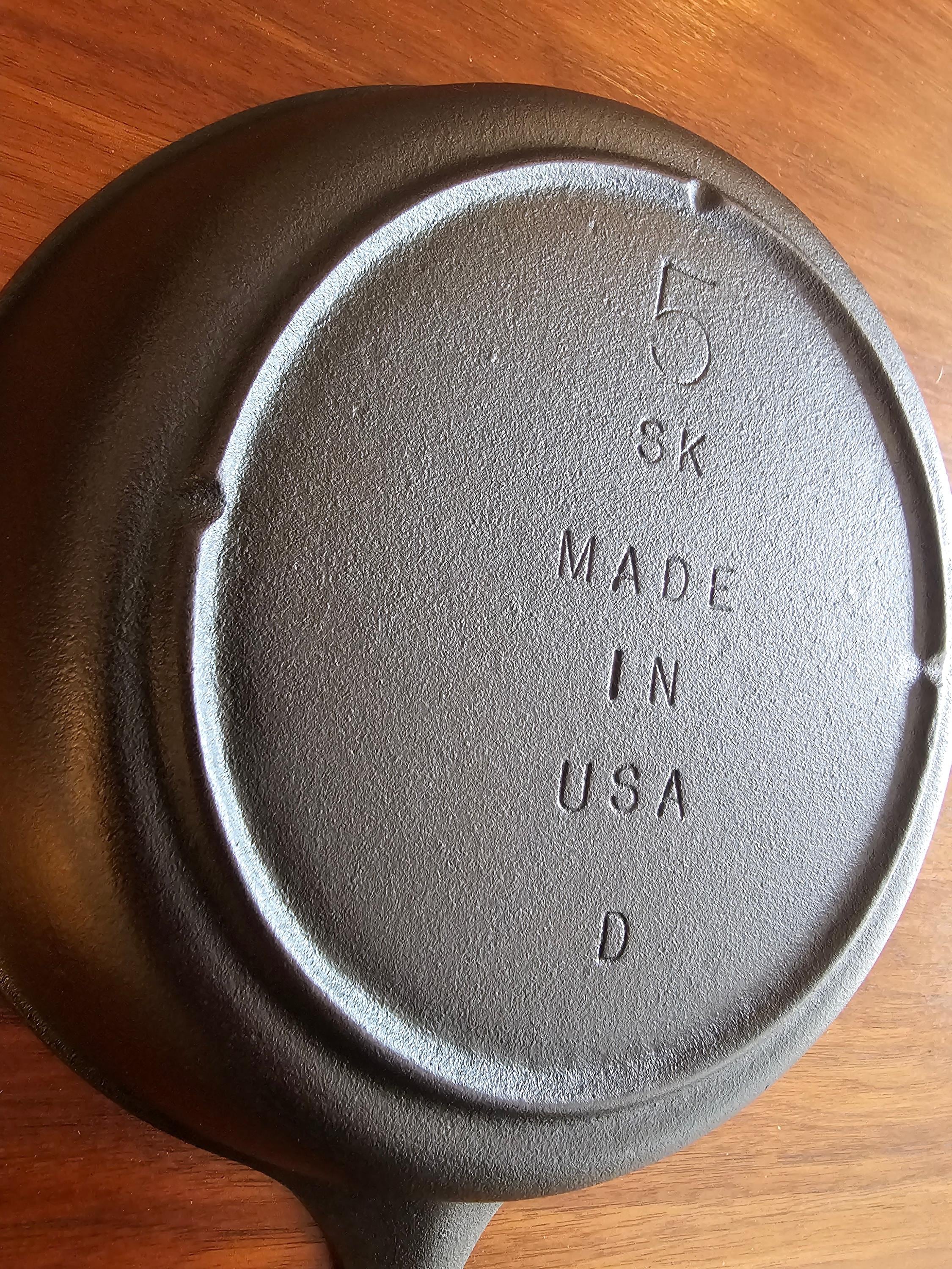 Lodge #5 Vintage Restored Cast Iron Skillet - 5SK Made In USA (D)
