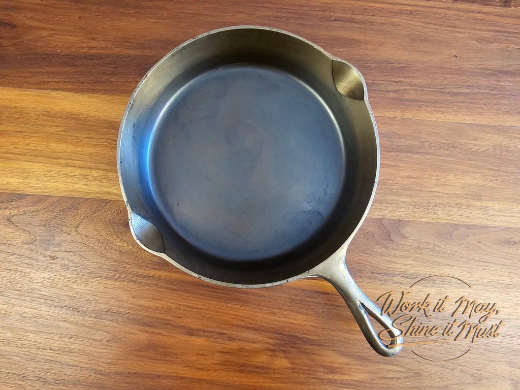 Griswold #8 Vintage Restored Nickel Plated Skillet - Slant Logo 704E - No EPU