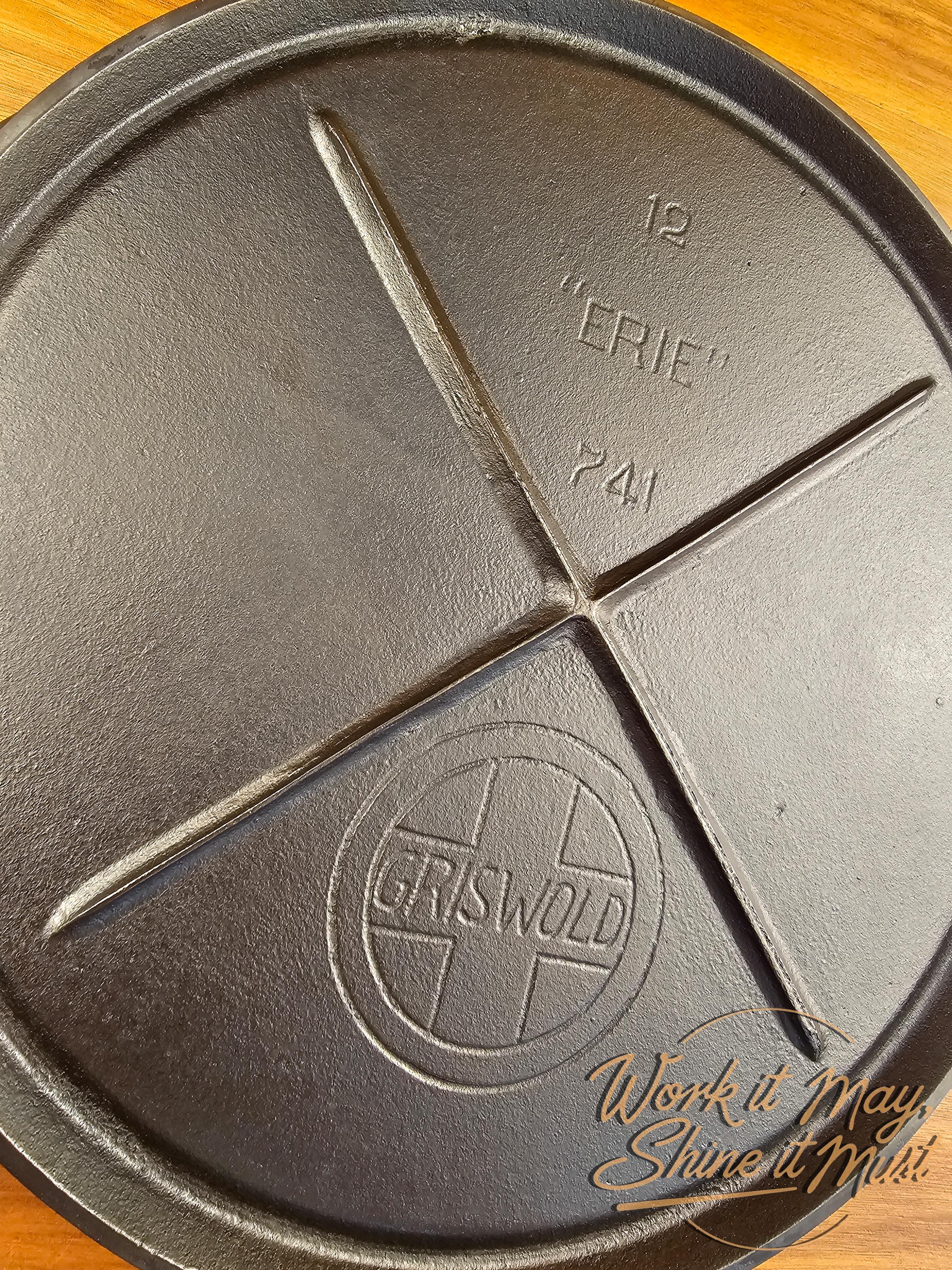 Griswold #12 Vintage Restored Cast Iron Griddle - Slant Logo 741