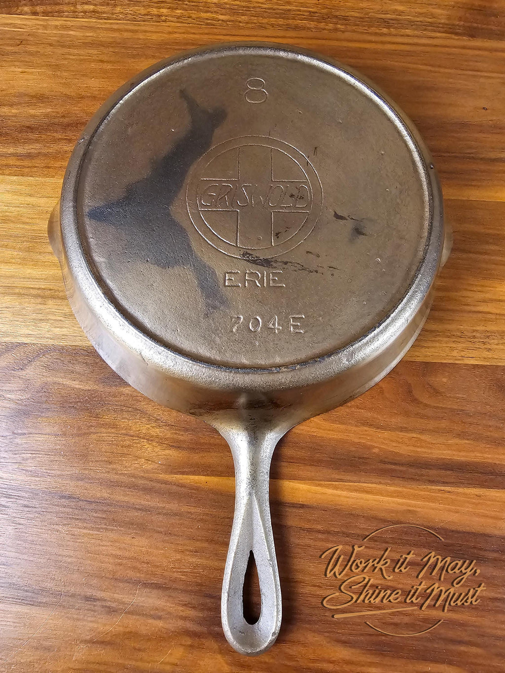 Griswold #8 Vintage Restored Nickel Plated Skillet - Slant Logo 704E - No EPU