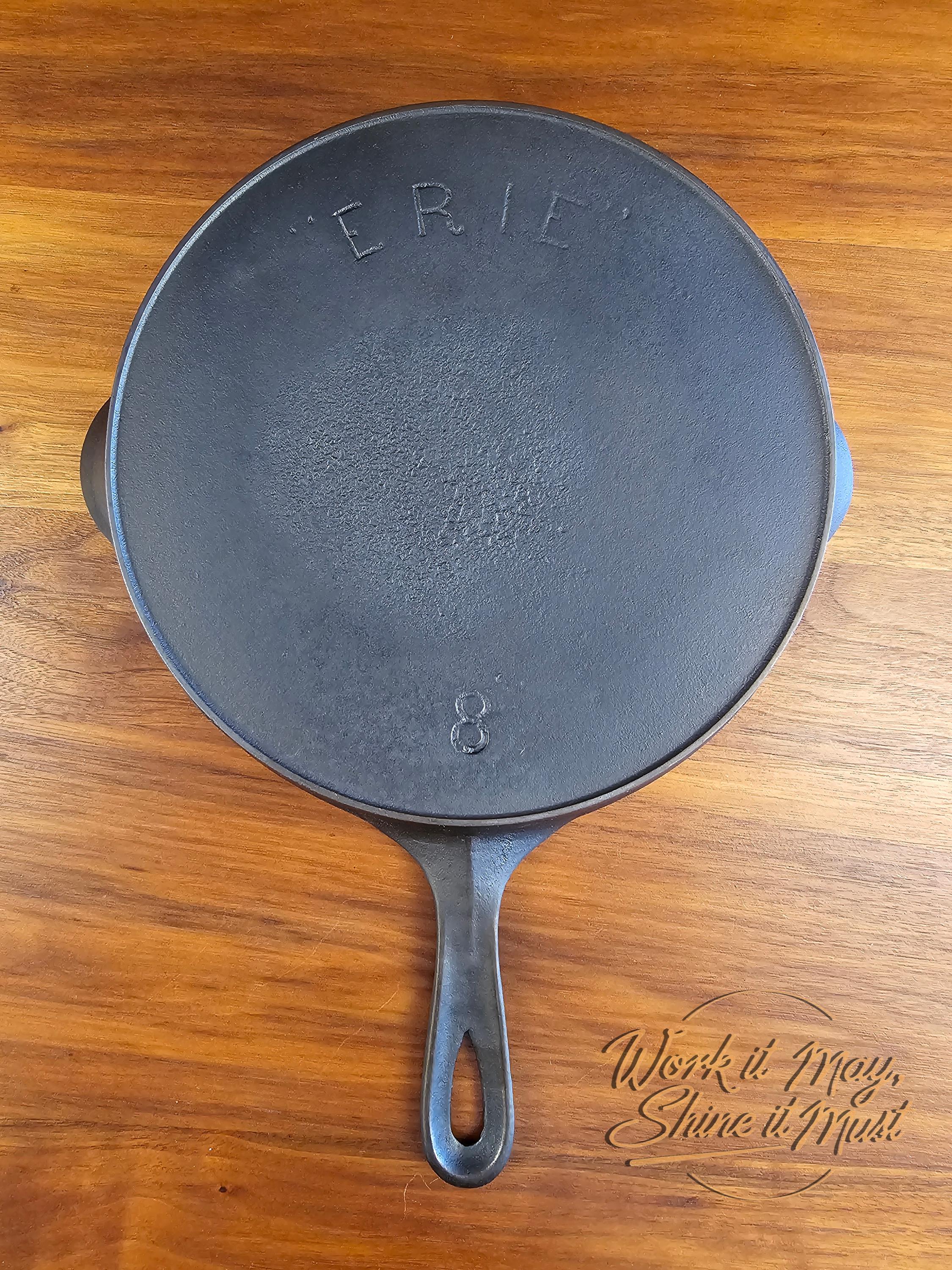 Erie #8 Vintage Restored Cast Iron Skillet - 3rd Series - Pre-Griswold