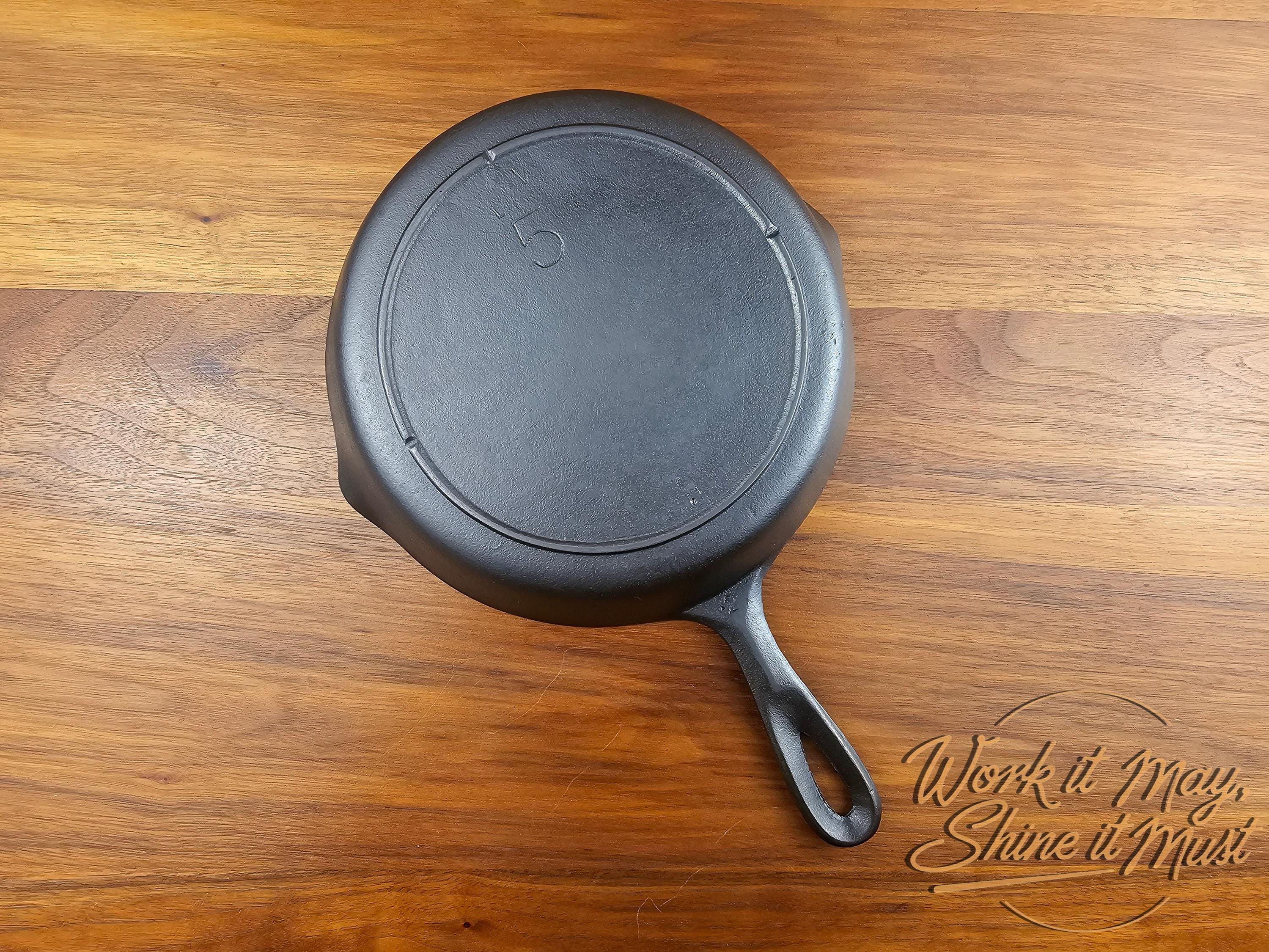 Lodge #5 Vintage Restored Cast Iron Skillet - 3-Notch