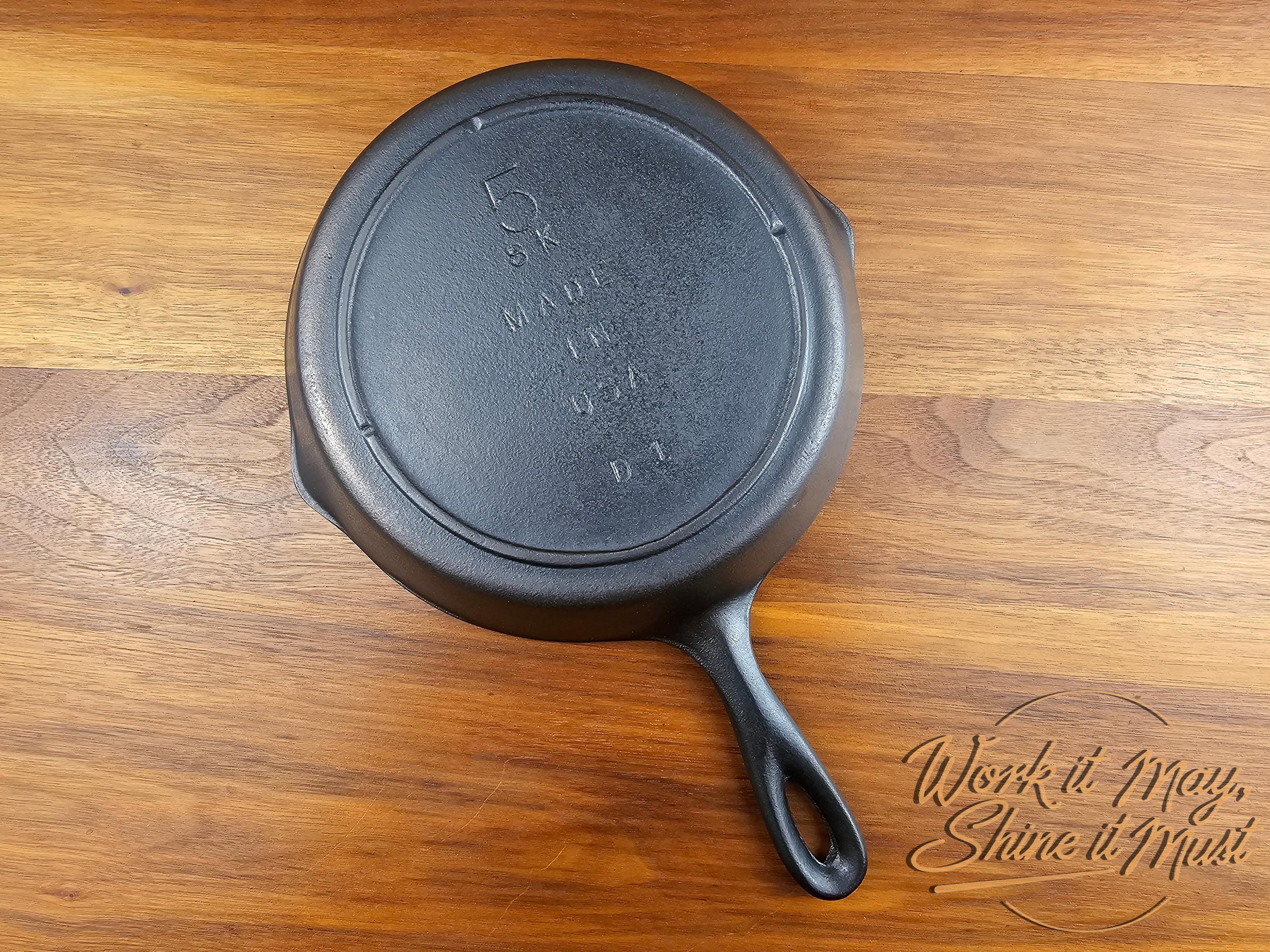 Lodge #5 Vintage Restored Cast Iron Skillet - 5SK 3-Notch