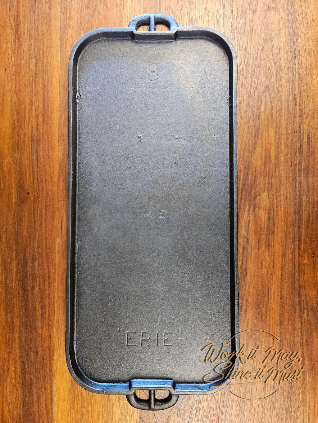 Erie #8 Vintage Restored Cast Iron Rectangular Griddle - 745