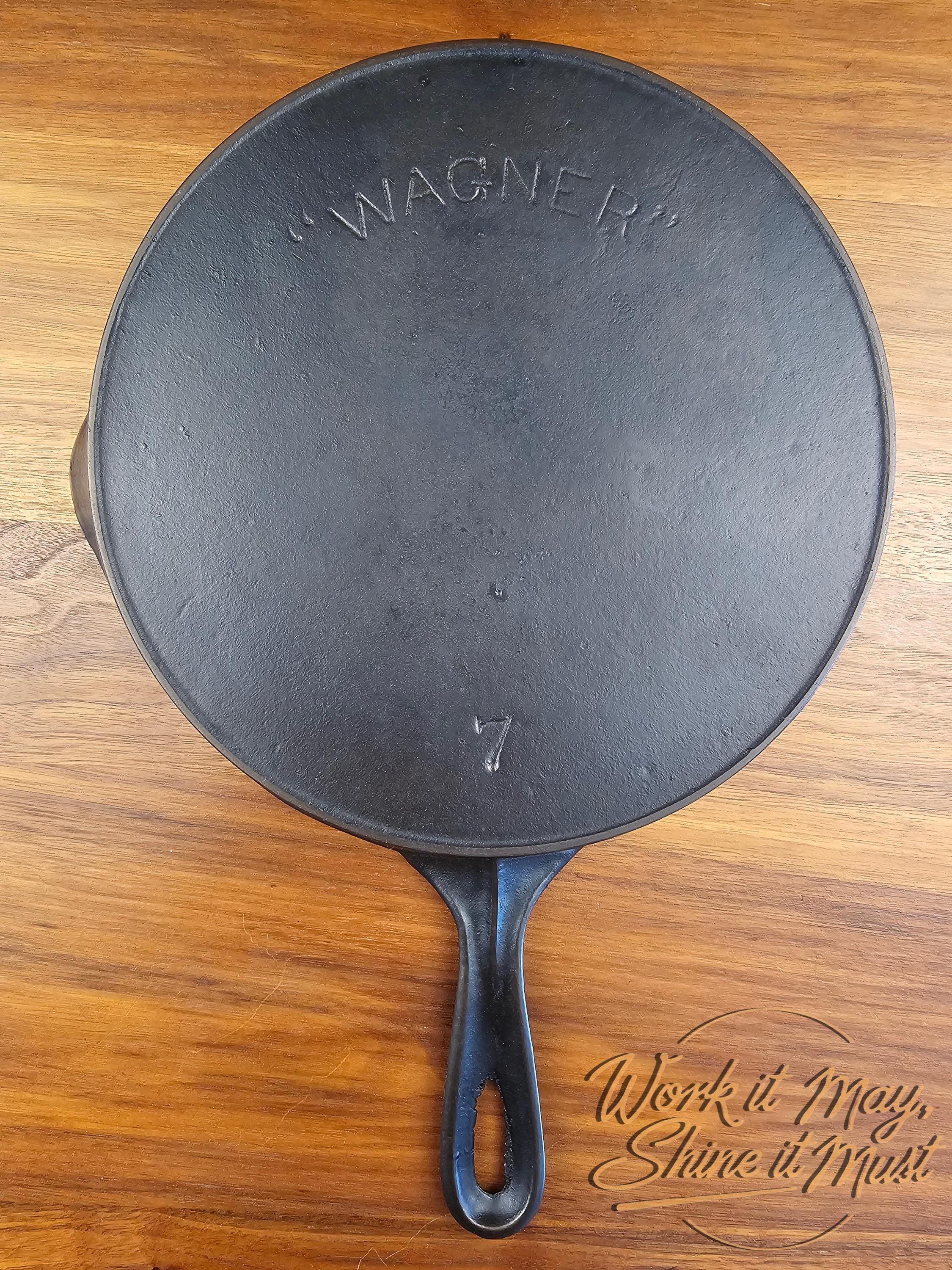 Wagner #7 Restored Cast Iron Skillet Arc Logo, Smooth Cooking Surface