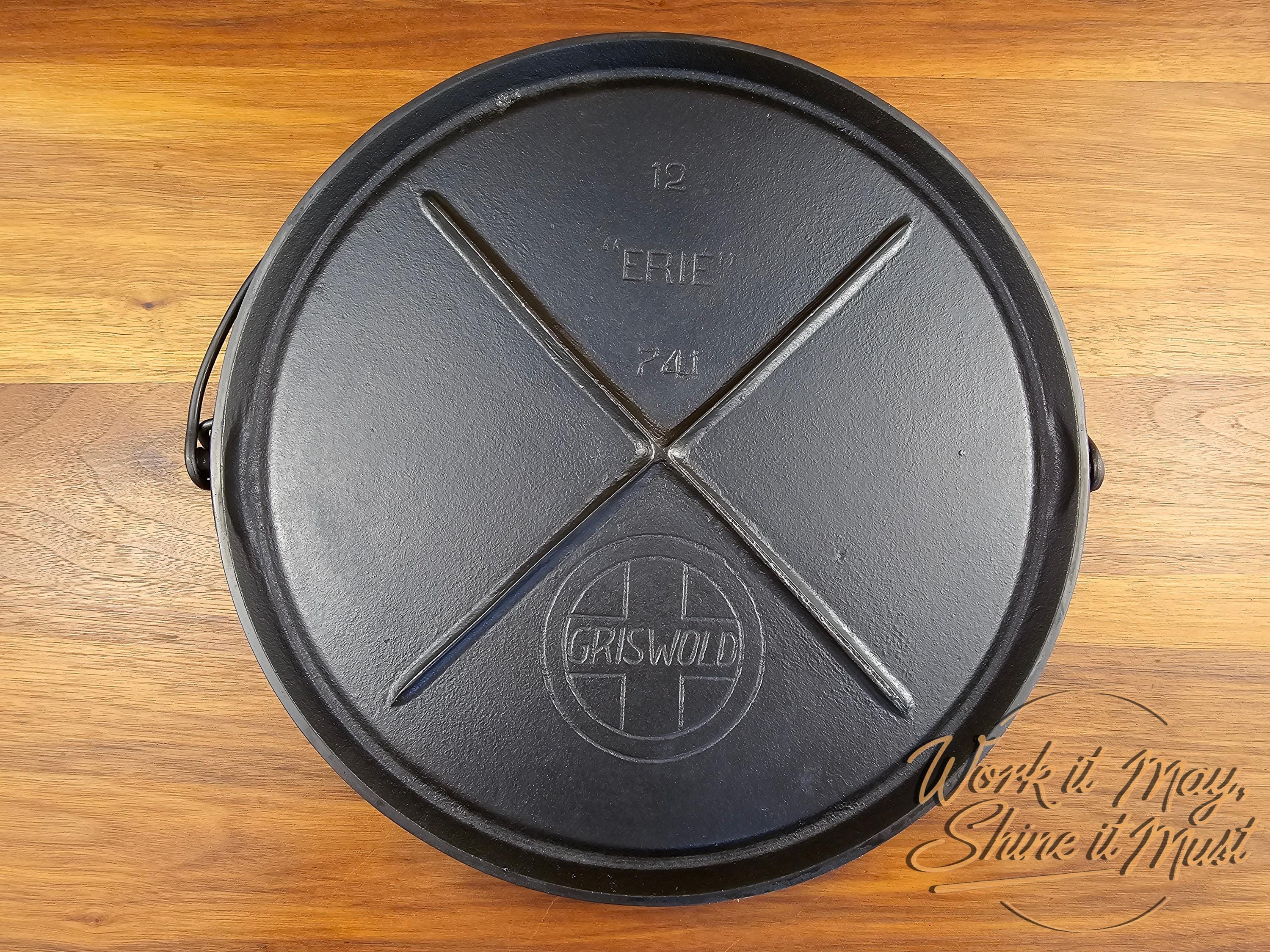 Griswold #12 Vintage Restored Cast Iron Griddle - Slant Logo 741