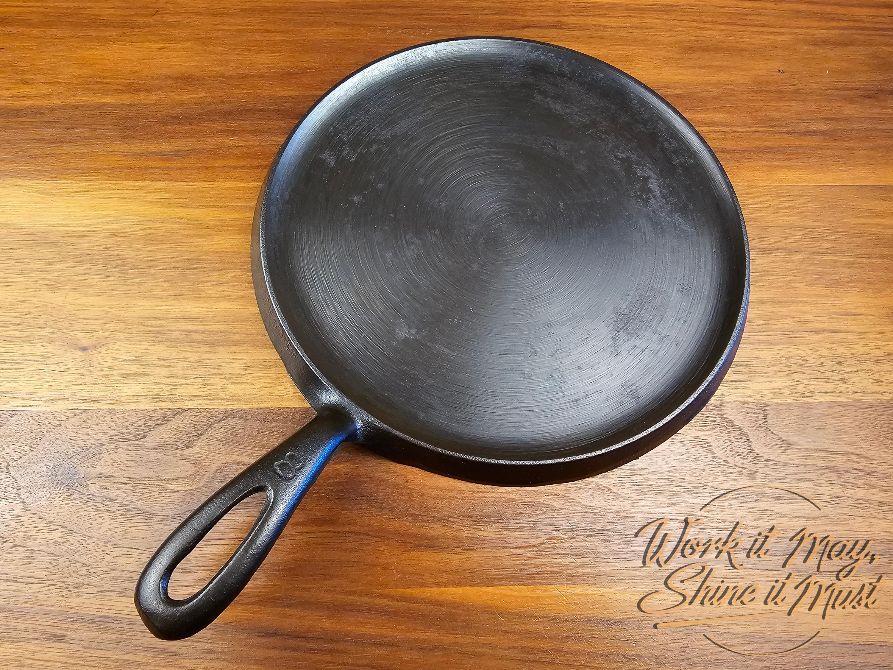 Griswold #8 Vintage Restored Cast Iron Griddle Large Block Logo 608