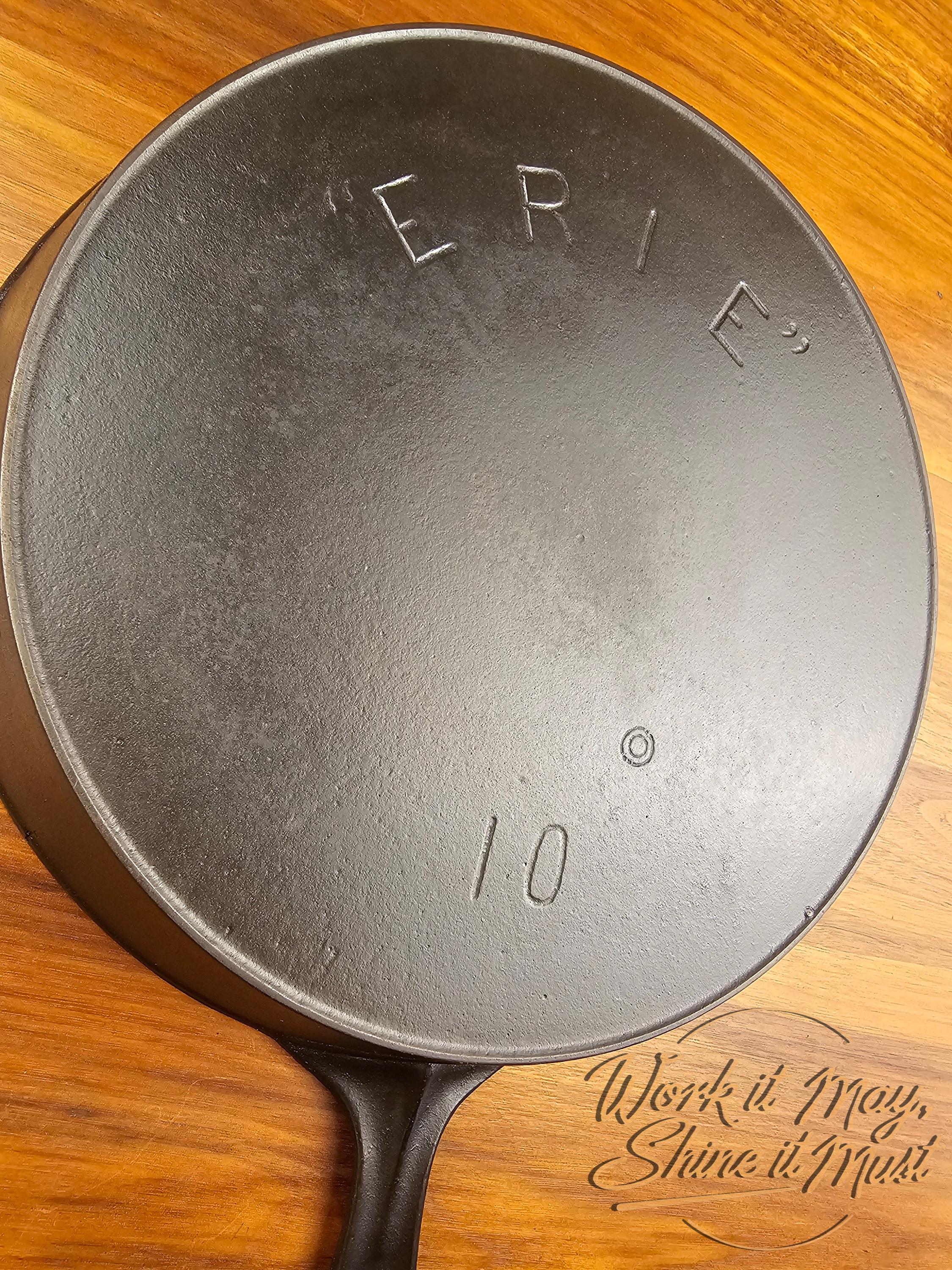 Erie #10 Vintage Restored Cast Iron Skillet 2nd Series Bullseye Makers Mark (Pre-Griswold)