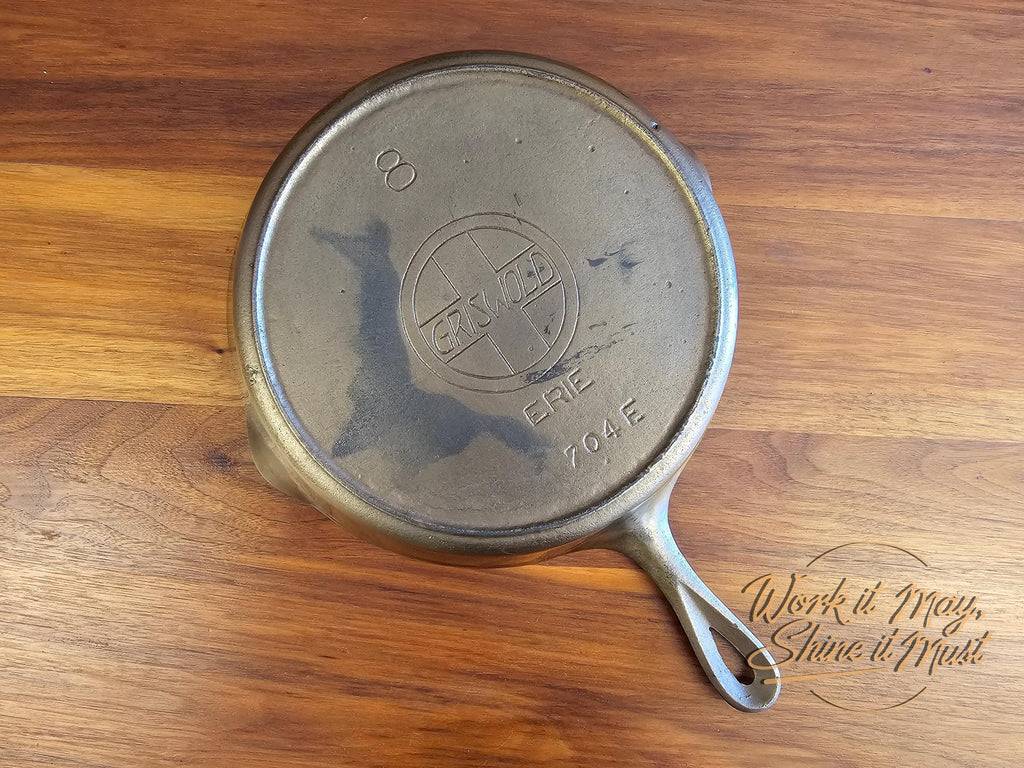Griswold #8 Vintage Restored Nickel Plated Skillet - Slant Logo 704E - No EPU