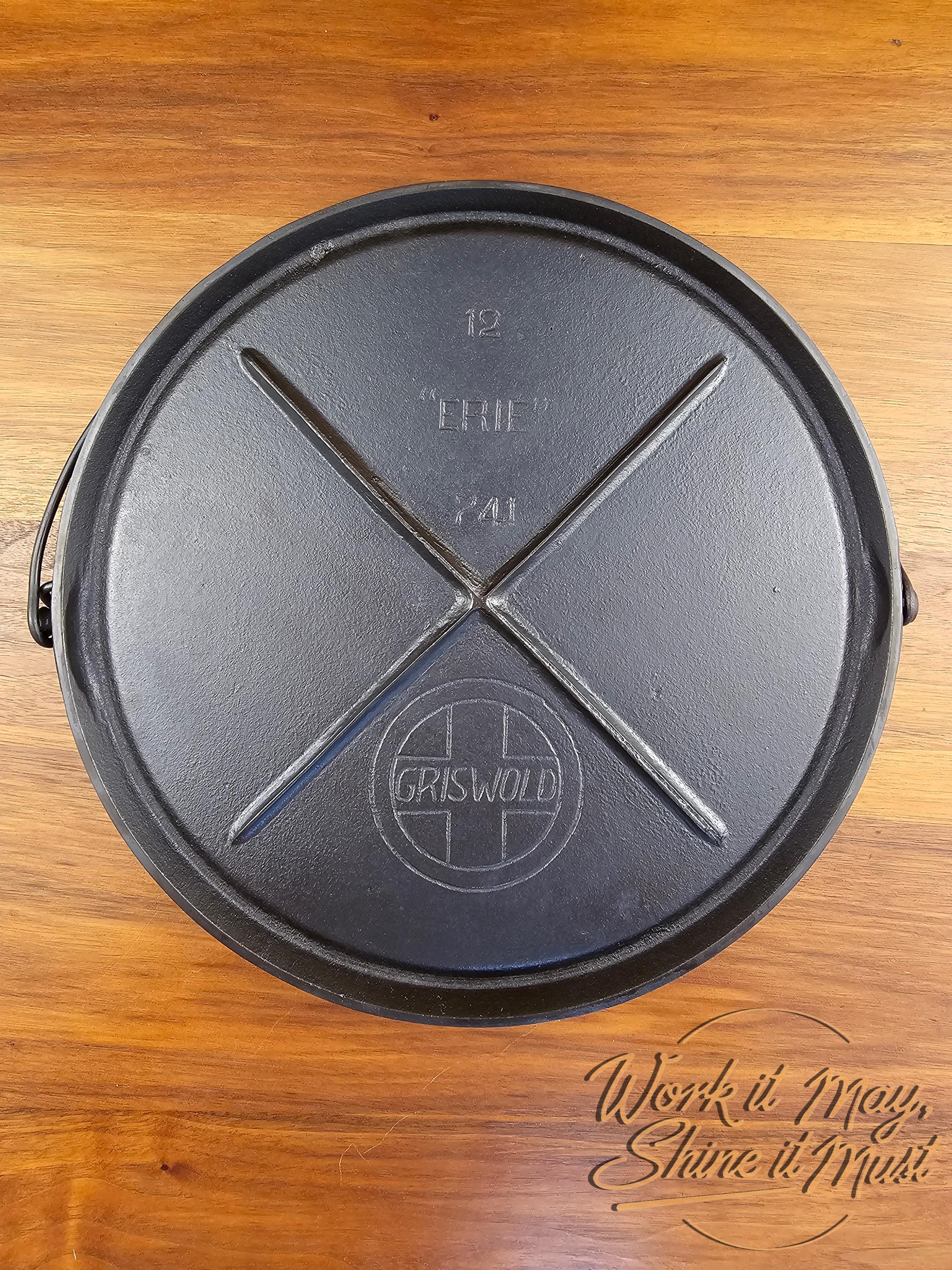 Griswold #12 Vintage Restored Cast Iron Griddle - Slant Logo 741