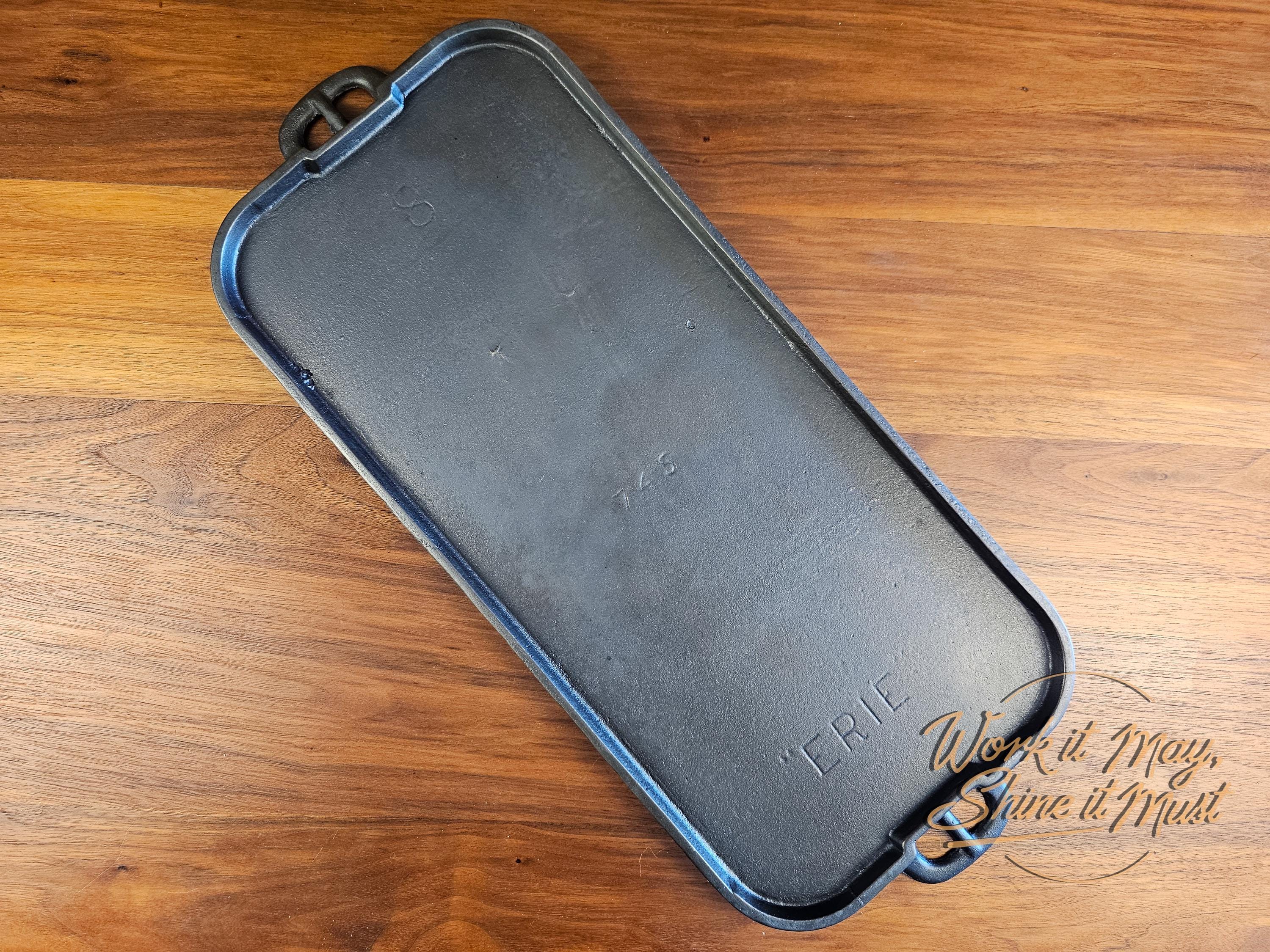 Erie #8 Vintage Restored Cast Iron Rectangular Griddle - 745