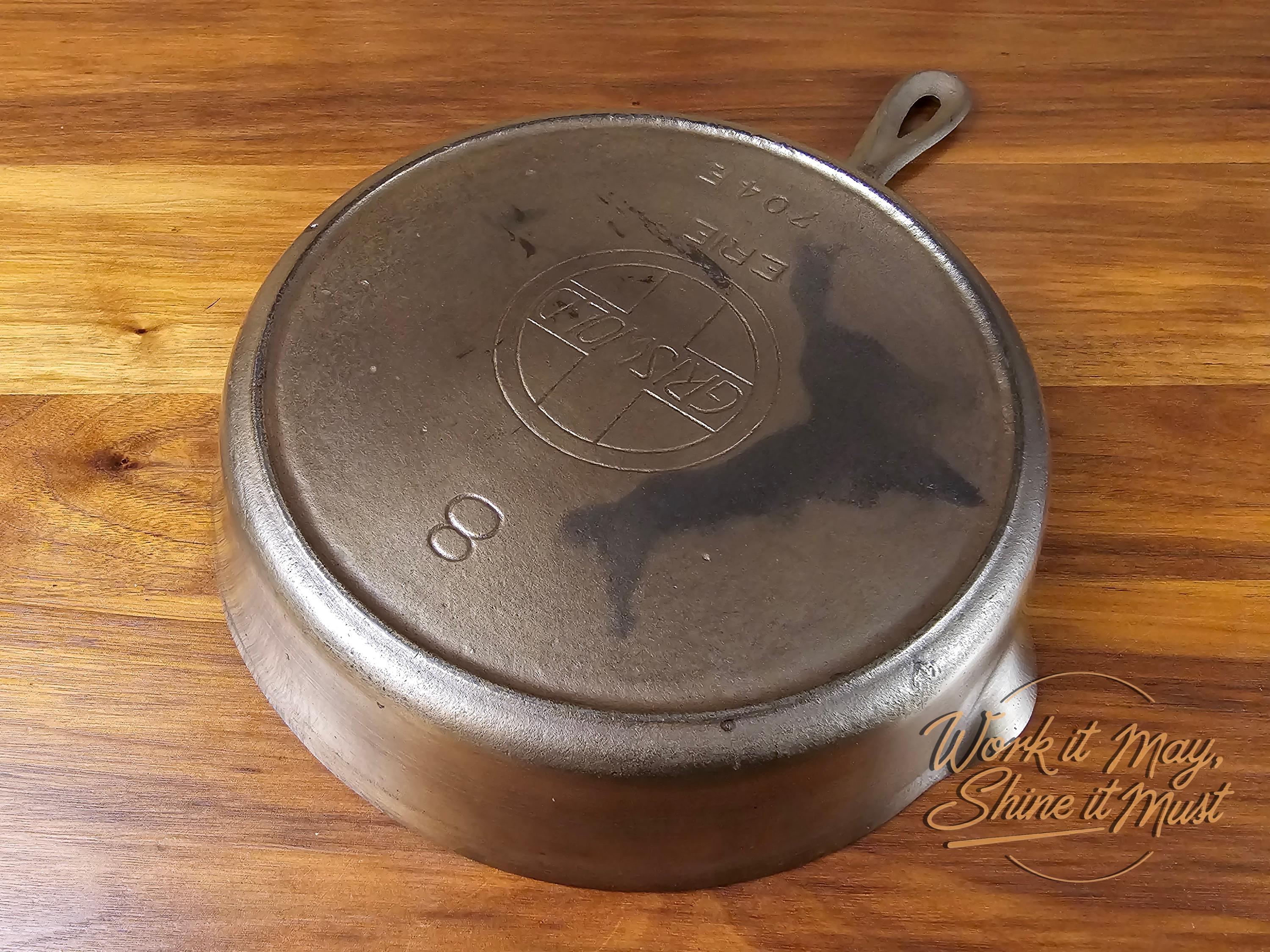 Griswold #8 Vintage Restored Nickel Plated Skillet - Slant Logo 704E - No EPU