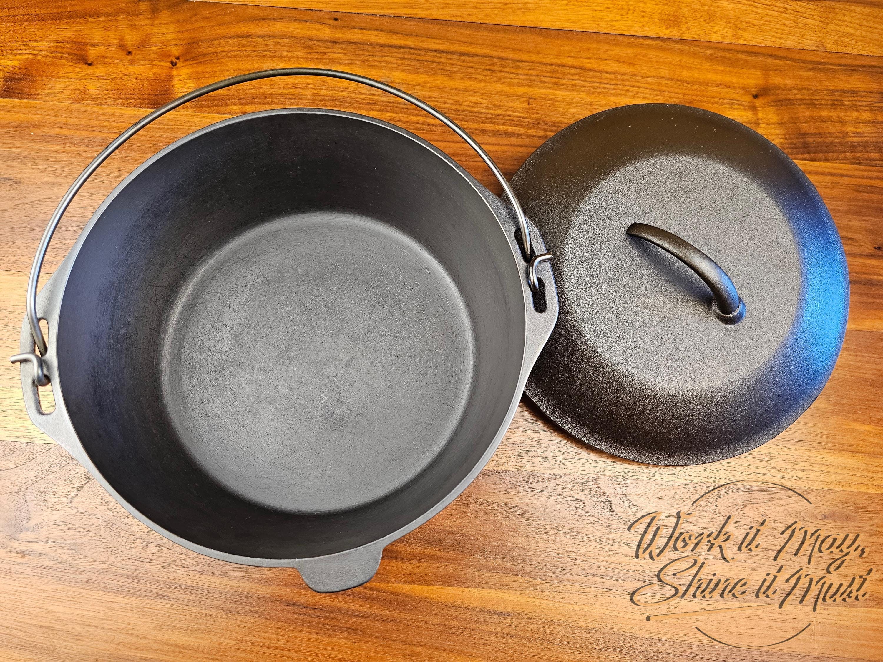 Lodge #8 Vintage Restored Cast Iron Dutch Oven 1930s (5 Quart)