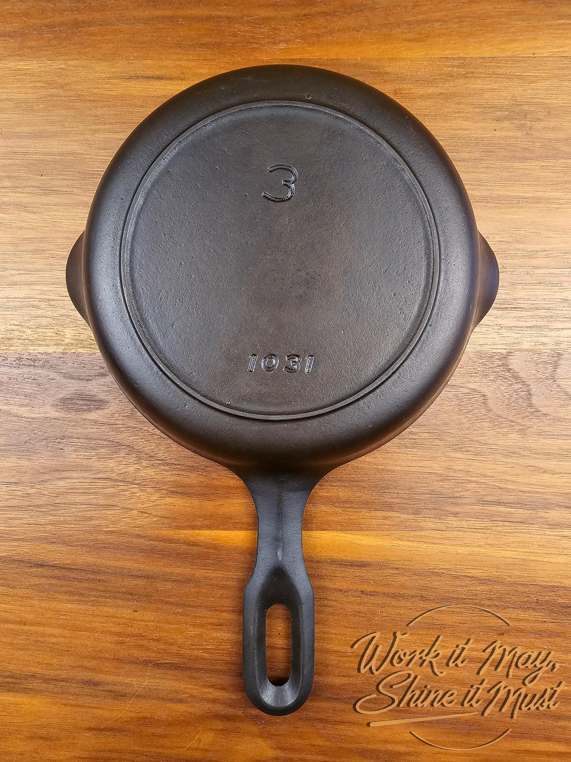 Griswold #3 Vintage Restored Cast Iron Skillet 1031 Iron Mountain Series