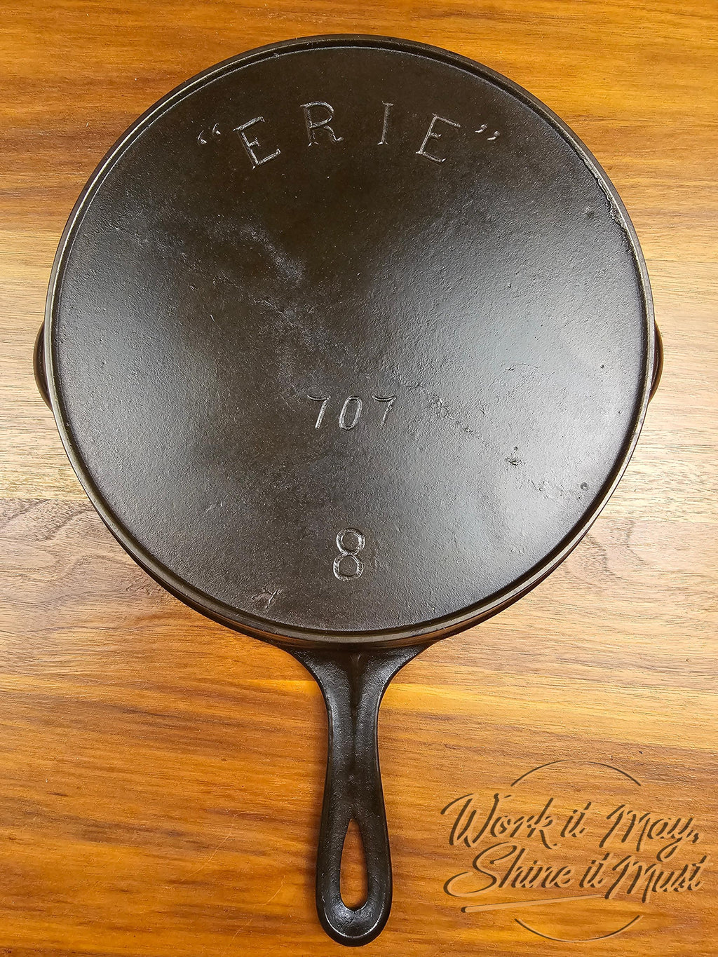 Erie #8 Vintage Restored Cast Iron Skillet - 3rd Series 707 - Pre-Griswold