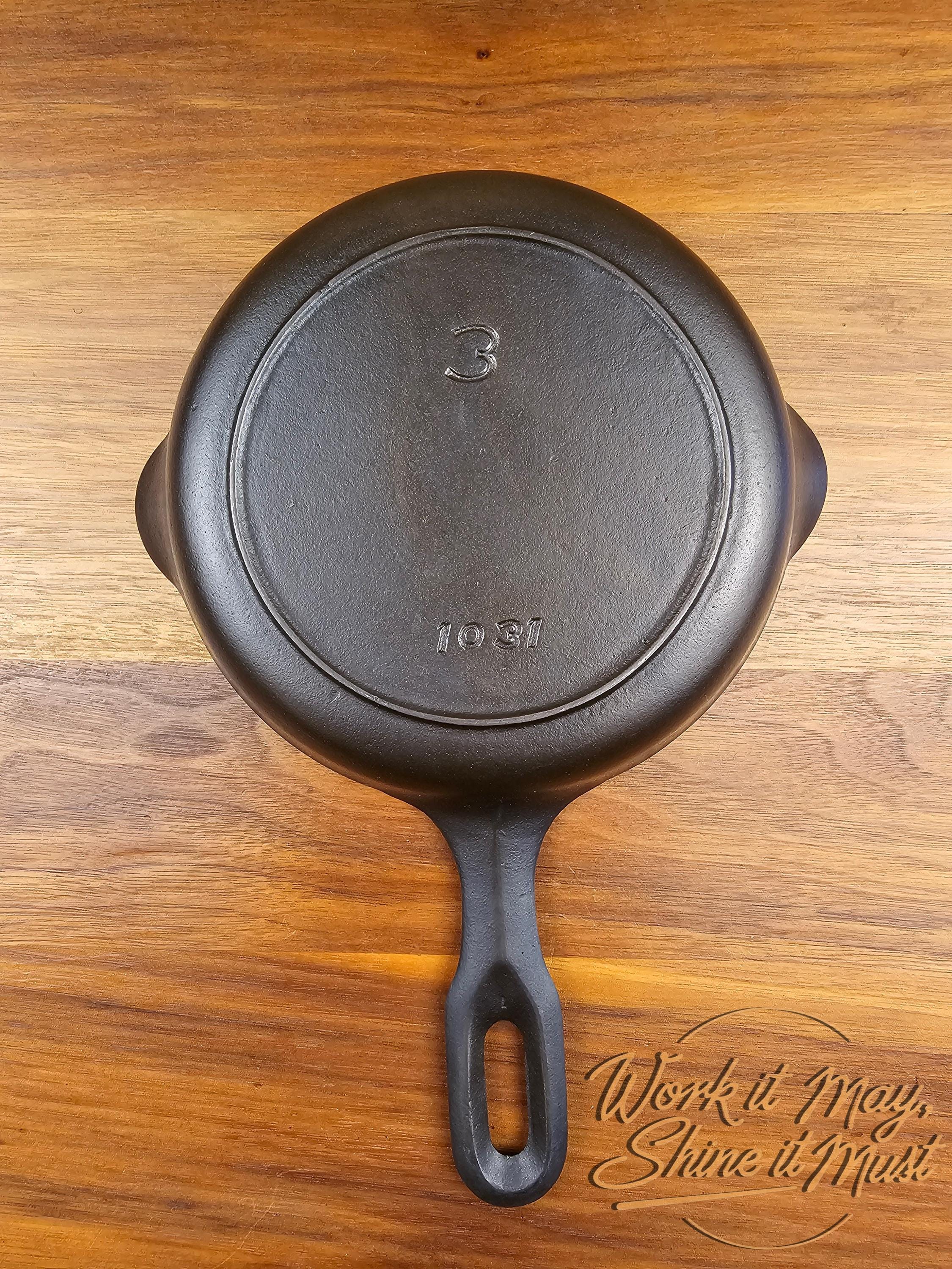 Griswold #3 Vintage Restored Cast Iron Skillet 1031 Iron Mountain Series