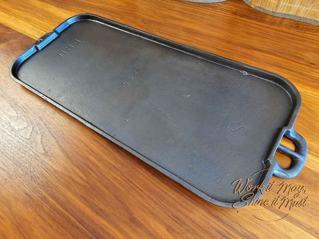 Erie #8 Vintage Restored Cast Iron Rectangular Griddle - 745