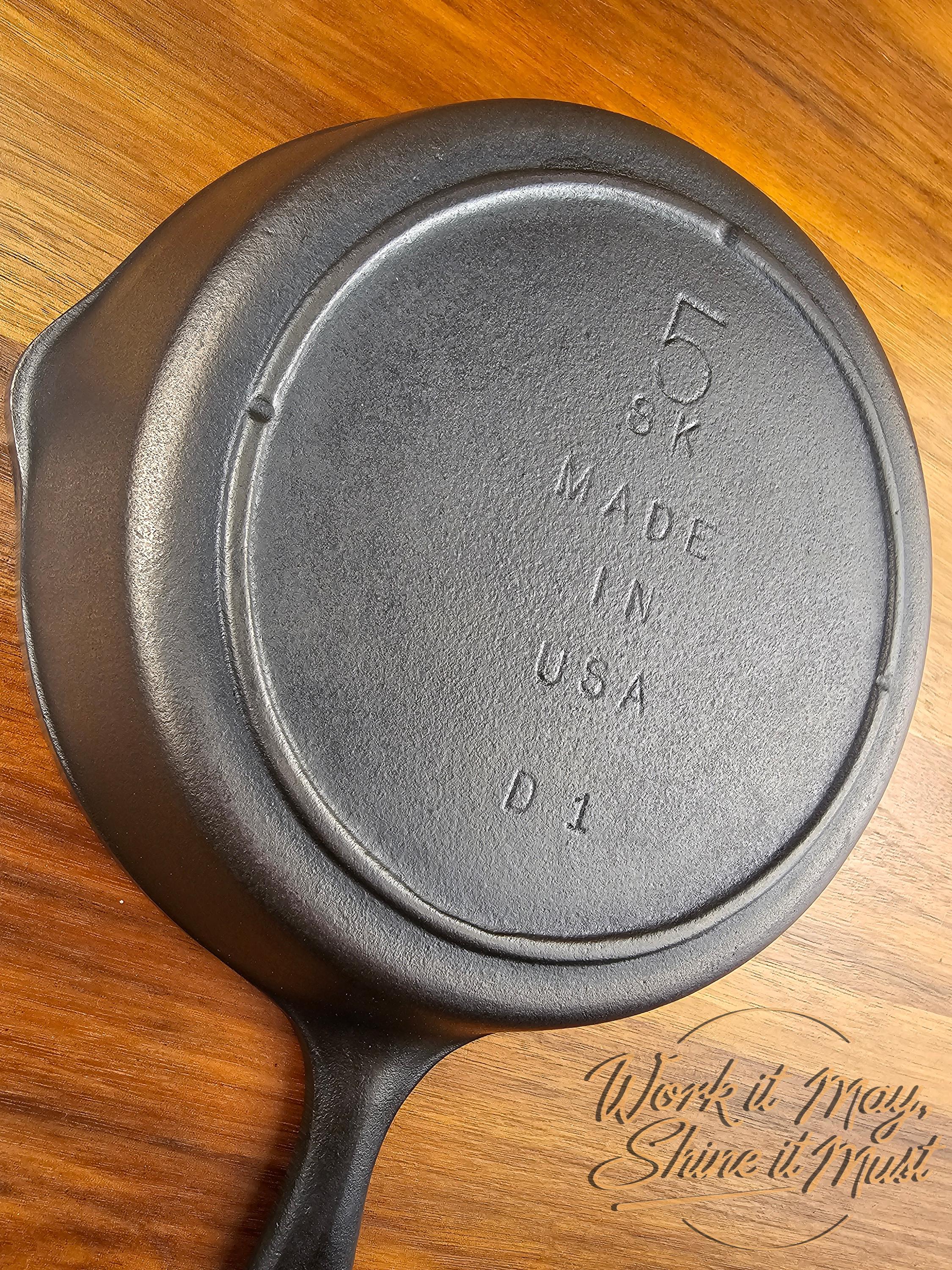 Lodge #5 Vintage Restored Cast Iron Skillet - 5SK 3-Notch