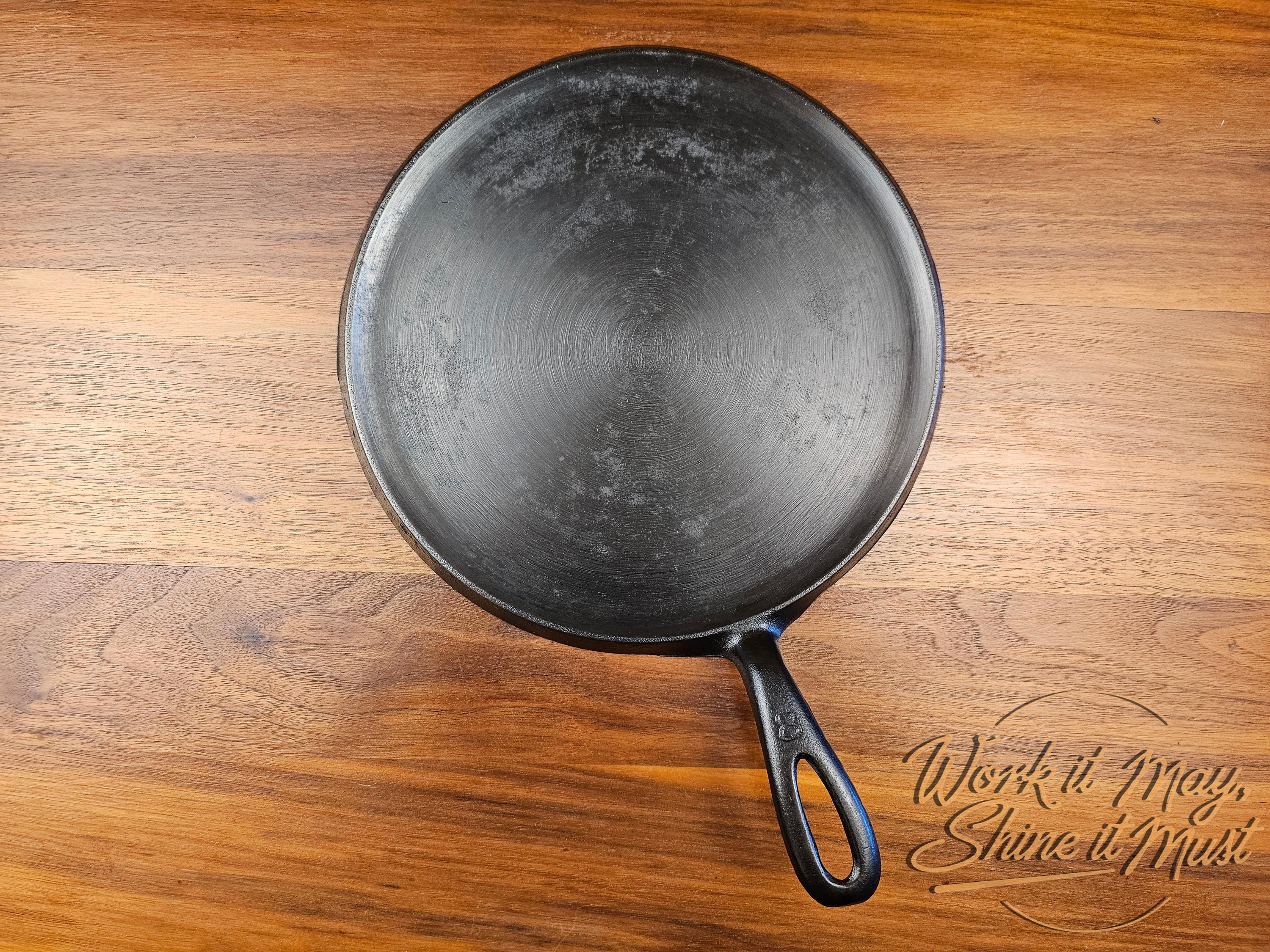 Griswold #8 Vintage Restored Cast Iron Griddle Large Block Logo 608