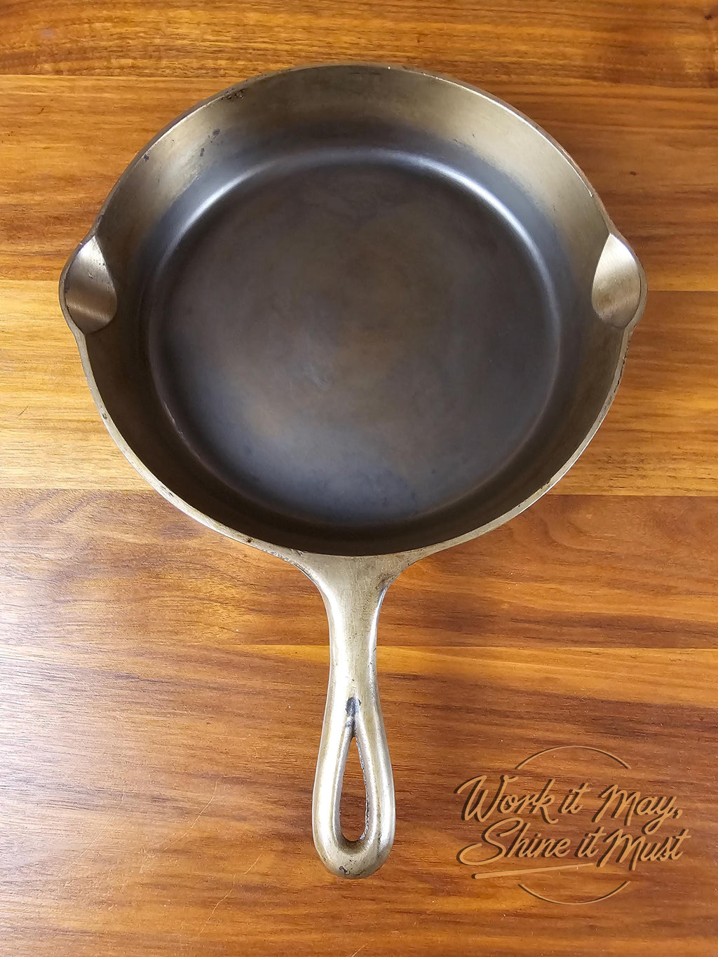 Griswold #8 Vintage Restored Nickel Plated Skillet - Slant Logo 704E - No EPU