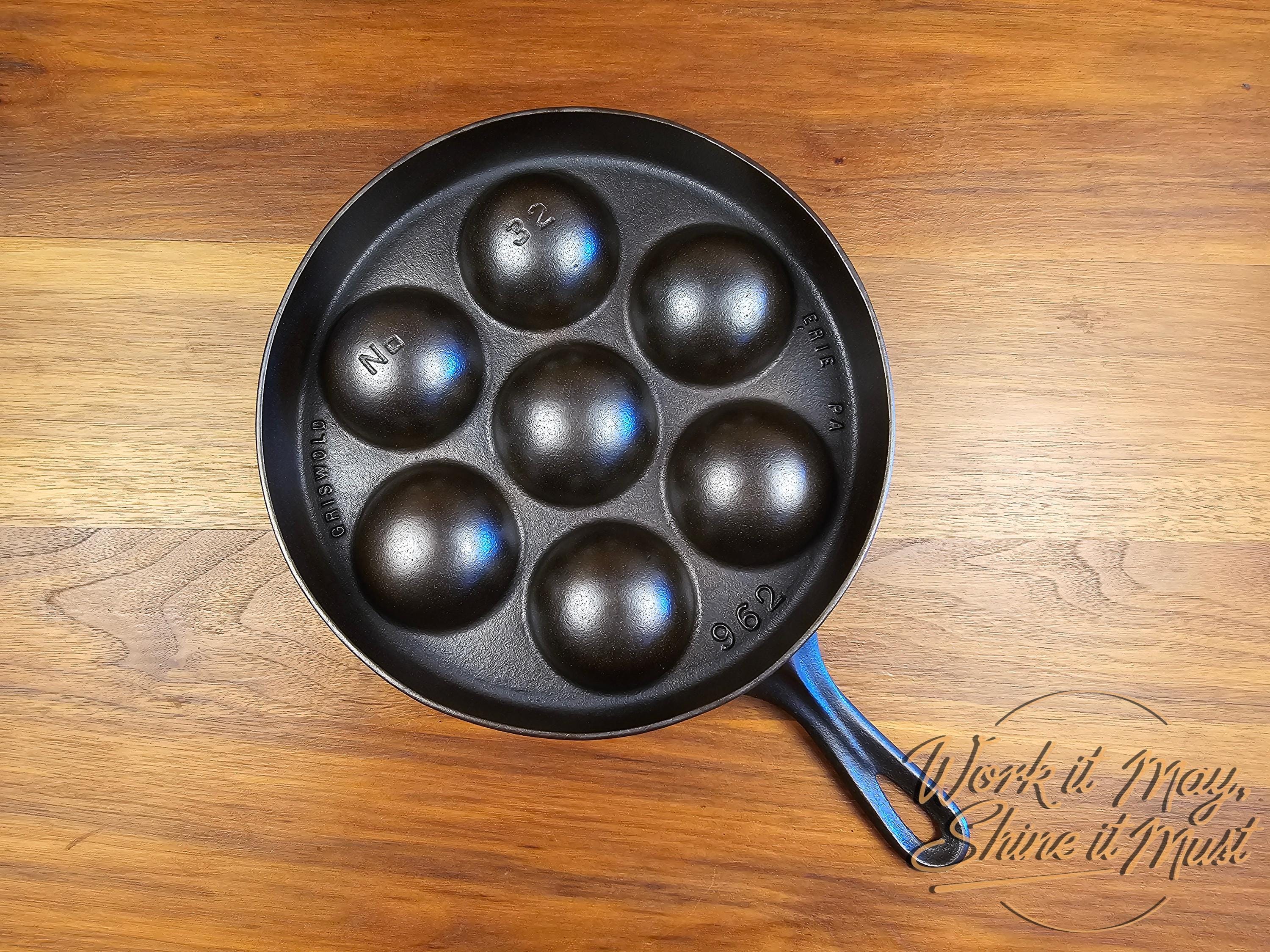 Griswold #32 Vintage Restored Cast Iron Aebleskiver - 962