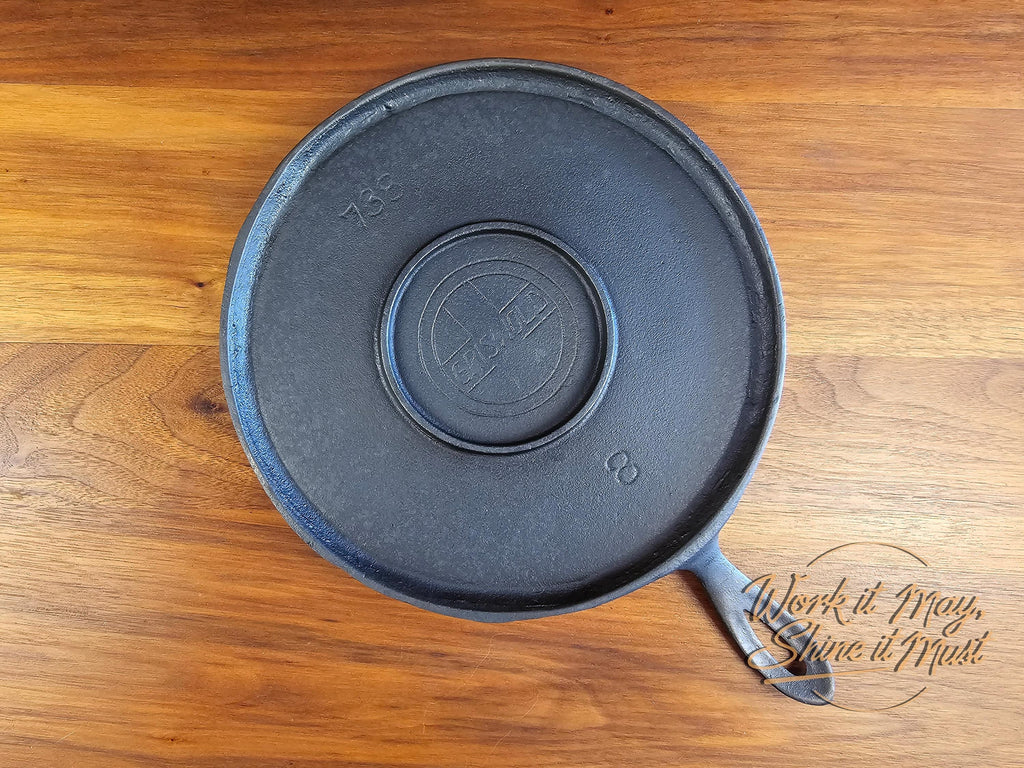 Griswold #8 Vintage Restored Cast Iron Griddle - Slant Logo 738