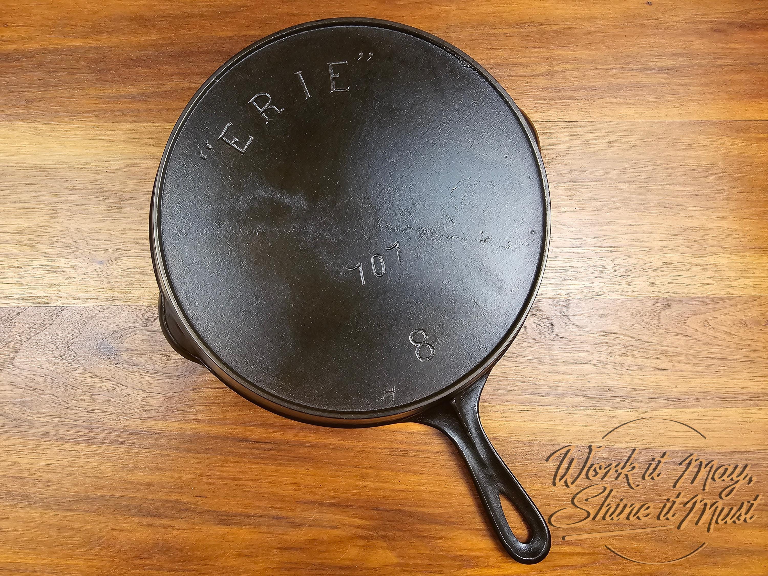 Erie #8 Vintage Restored Cast Iron Skillet - 3rd Series 707 - Pre-Griswold